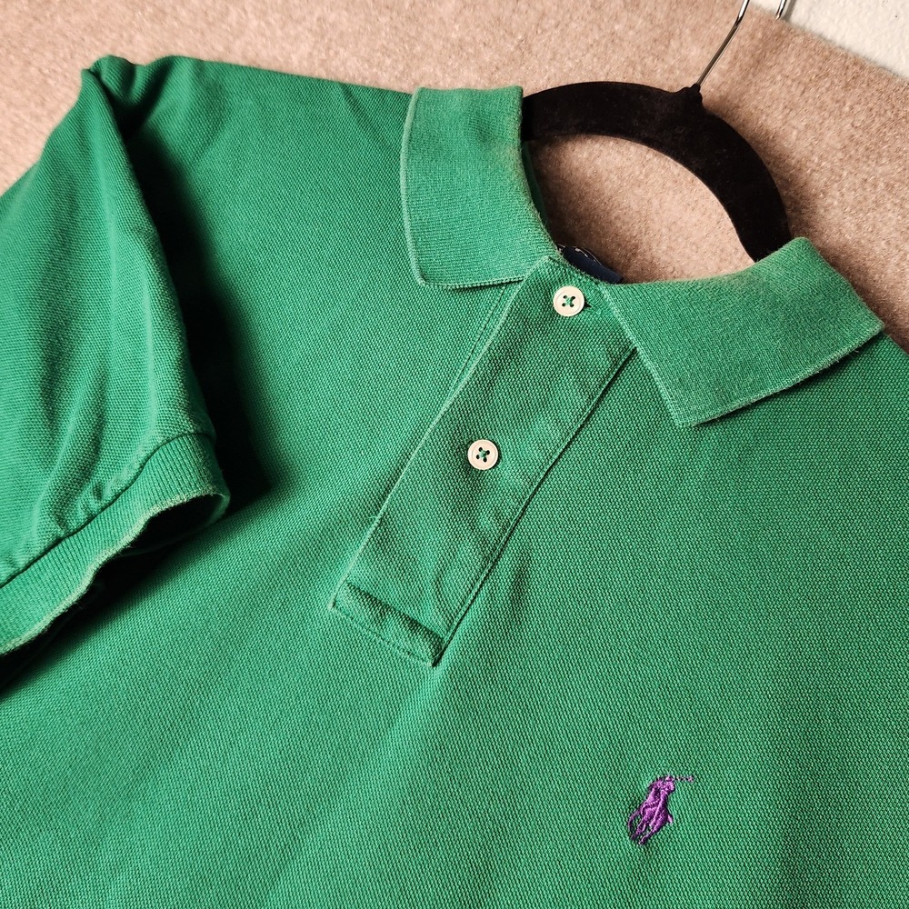 Ralph Lauren Polo Shirt‎ Mens Green Classic Fit Embroidered Pony Short Sleeve